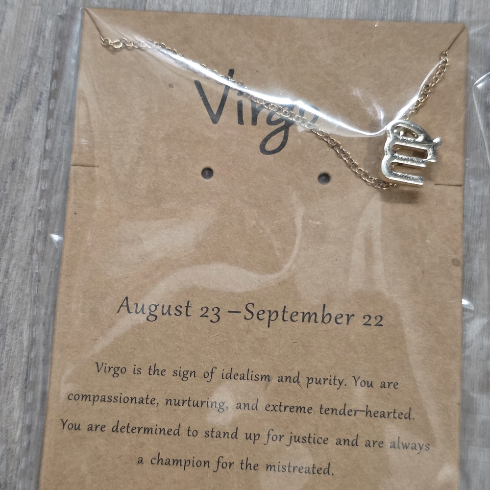 Virgo Zodiac Gold Necklace